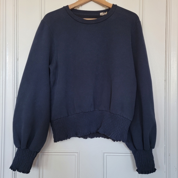 Levi's Navy Blue Balloon-Sleeve Top - Picture 1 of 11
